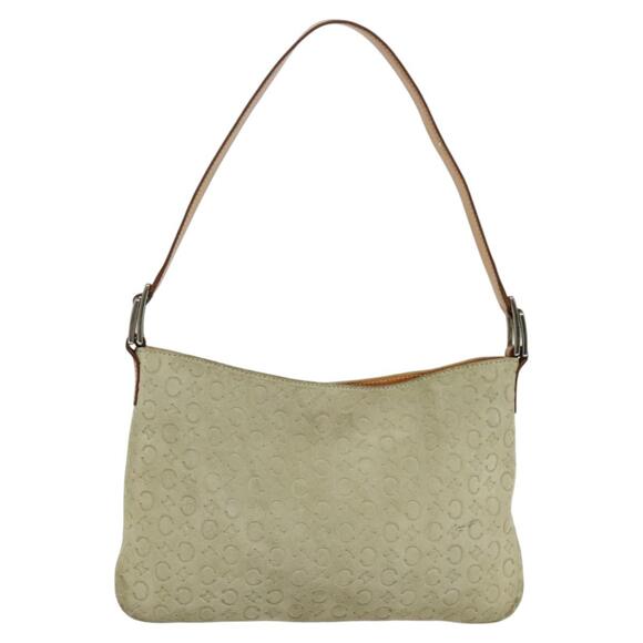 CELINE C Macadam Canvas Shoulder Bag Suede Gray - Picture 2 of 16